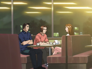 Ditto, Nakazato alongside Shingo meeting Sayuki at Cafeteria.