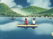 Kenji e Iketani pescando en el lago, |Acto 16 del First Stage