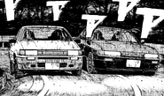The S13 being overtaken by Itsuki's AE85 in Chapter 29