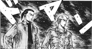 Kyoichi and Seiji spectates Takumi's battle against Tomoyuki