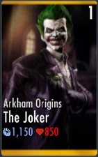 The Joker/Arkham Origins' character card.
