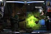 Another one of Green Arrow's combo ender shoots a POISON arrow.