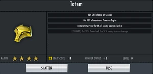 The unevolved Totem Stats.