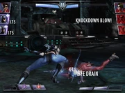 Catwoman applies both of her status effects on Harley Quinn.