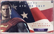 Superman featured on the 4th of July double xp weekend announcement.