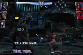 One of Batman's abilities allow him to be immune to power DRAIN.