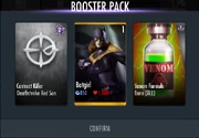 Possible content of a challenge booster pack.