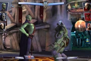 Martian Manhunter's passive stunning an opponent.