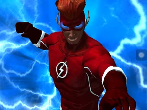 Wally West entering the Speed Force in his Super Move.
