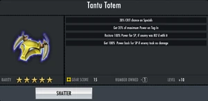 The evolved Tantu Totem Stats.