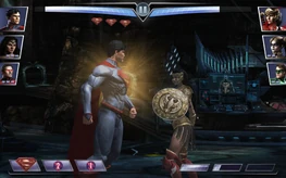 Superman glows brighter as he accumulates power.