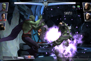 Martian Manhunter's passive applying Power Drain on an opponent.