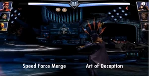 Wally merges with the Speed Force to "evade" the opponent's special...