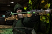 Green Arrow activating his Super Move.