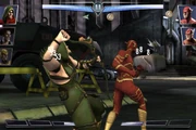 Green Arrow Prime reflects back some of the damages dealt from Flash.