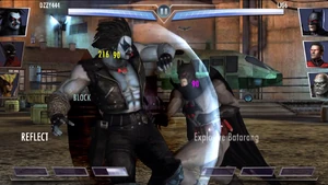 Bounty Hunter Lobo reflecting damage with the LexCorp Chest Armor V2