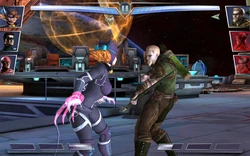 Catwoman gains long, pink energy claws while RAGE is active.
