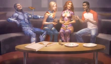 Estelar e os novos integrantes dos Titãs, Supergirl, Nuclear e Besouro Azul.