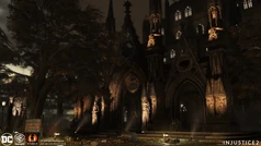 Entrada Frontal do Asilo Arkham em 