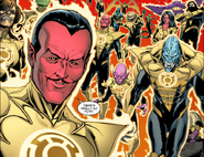 Sinestro and his Corps in the comic.