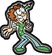 Tony scared and looking up