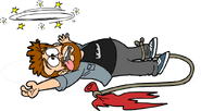 Ibai falling after using a balloon