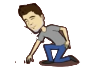 Him picking up an object