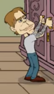 Dross trying to open his wardrobe