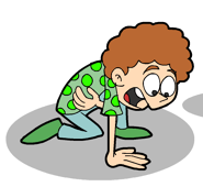 Tony on the ground, in pain