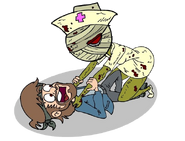 Soliid Snaake attacked by the zombie nurse
