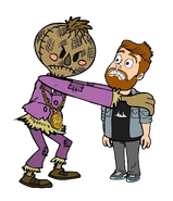 Ibai caught by the scarecrow