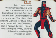 Biografía no canónica de Tremor, publicada por error en reemplazo de la de Rain, en el manual de usuario del port de Mortal Kombat Trilogy para Nintendo 64.