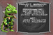 Caricatura de Reptile en los créditos de Mortal Kombat Tournament Edition.