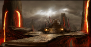 "Mortal Kombat 9 Kratos Enviroment Concept" (color), por Martin Sabran.