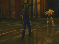 Con el atuendo de Kung Lao en Mortal Kombat II, Mortal Kombat The Journey Begins.