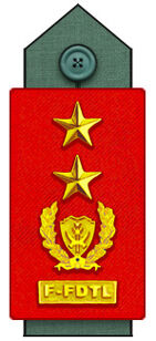 ( board with metallic insignias ) Maijor Jeneral Major-General Major General