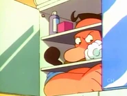 Quimby behind bathroom mirror (Unhenged)