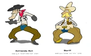 Brian Lemay's designs for Rattlesnake Bart and the Sheriff