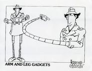 designs for Leggs and Arm Gadgets, inked