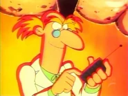 Robot Gadget being activated in front of Dr. Claw