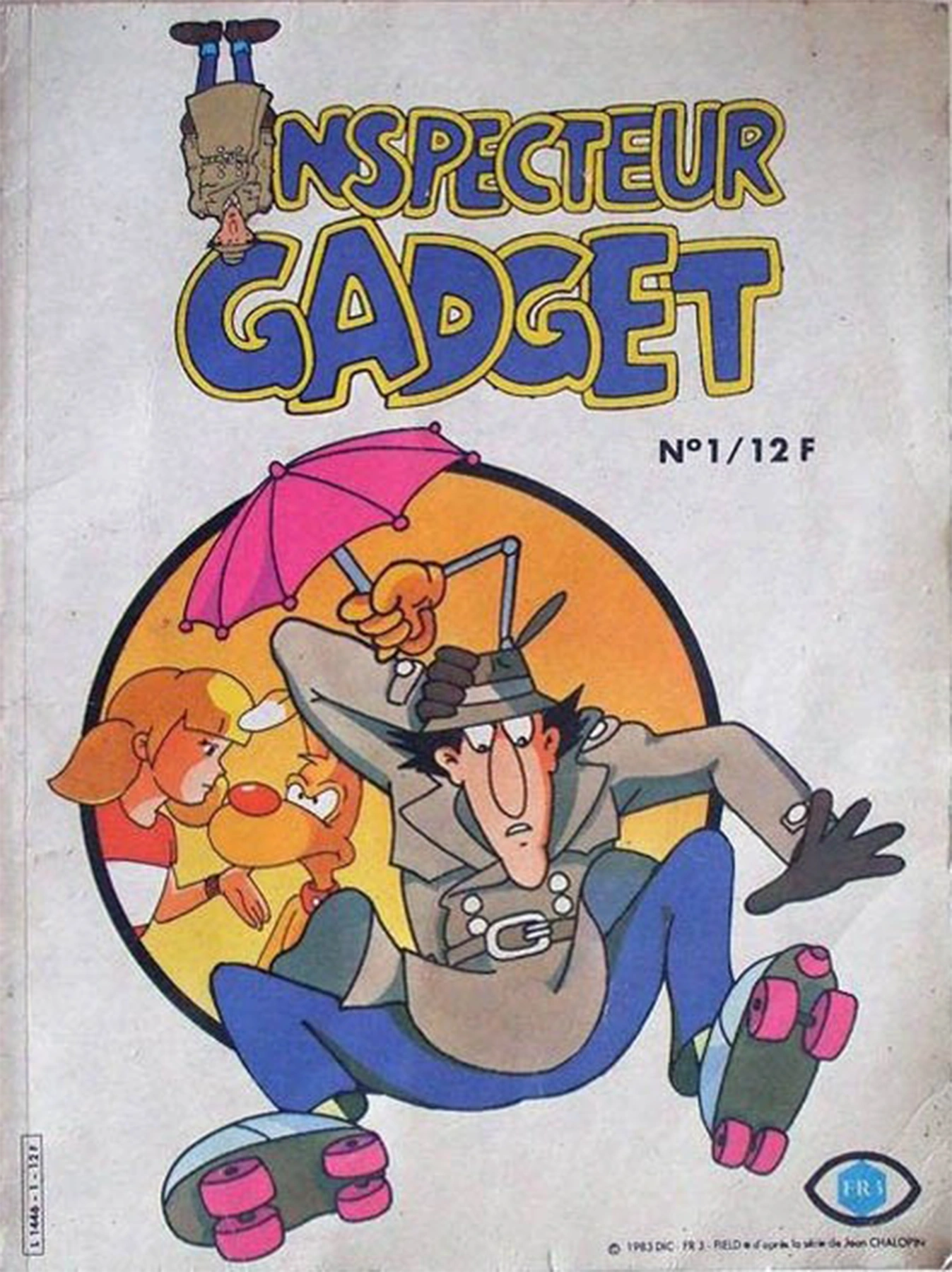 Windup Inspecteur Gadget Gyro Bandai FR3 1983 MOC Inspector no Entrechats