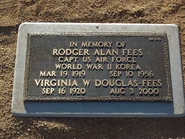 Grave for Rodger Alan Fees and his wife at the National Memorial Cemetery of Arizona in Phoenix, Arizona.