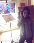 Pamela Jiménez recording songs for season 8
