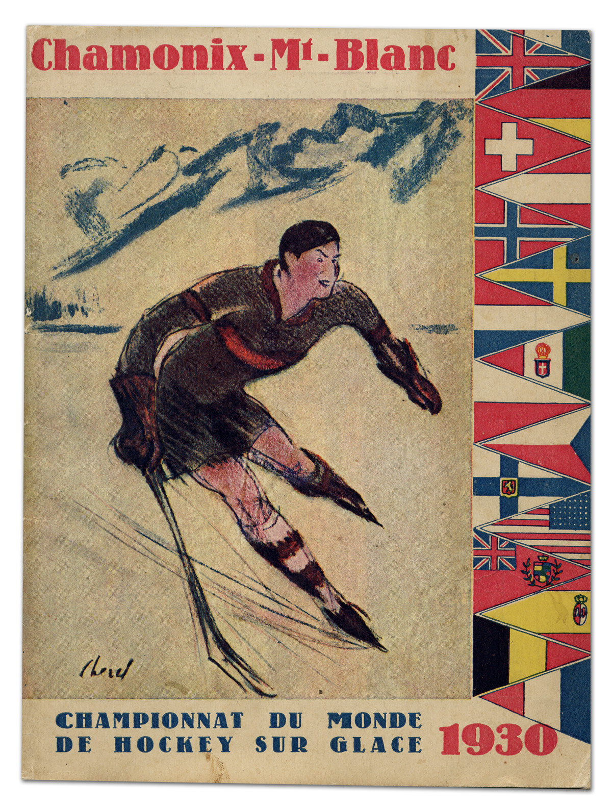 Original Vintage Sport Poster Ice Hockey World Championship Vienna Eishockey
