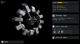 Ship customization screen that is featured in-game.