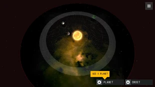 Orrey of a randomly generated solar system.