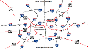 Intertropolis & Routeville city metro map