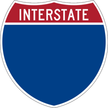 This is a shield for a typical Interstate Highway in the United States