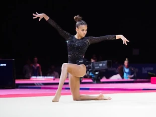 Fenton in the team final at the 2018 European Championships
