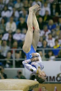 Izbasa in the vault final at the 2006 European Championships